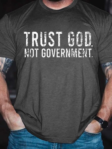 

Trust God Casual Cotton Blends Short Sleeve T-shirt, Deep gray, T-shirts