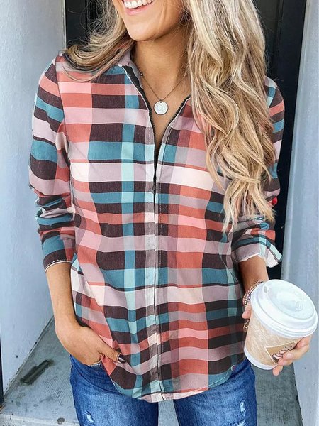 

Checked/Plaid Casual Shirts & Tops, Multicolor, Tops