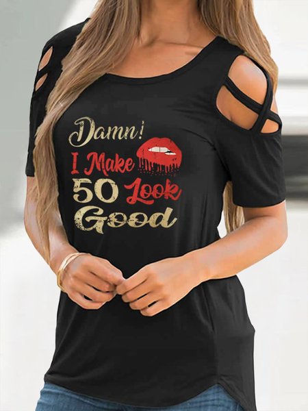 

Letter Statement Shirts & Tops, Black, T-Shirts
