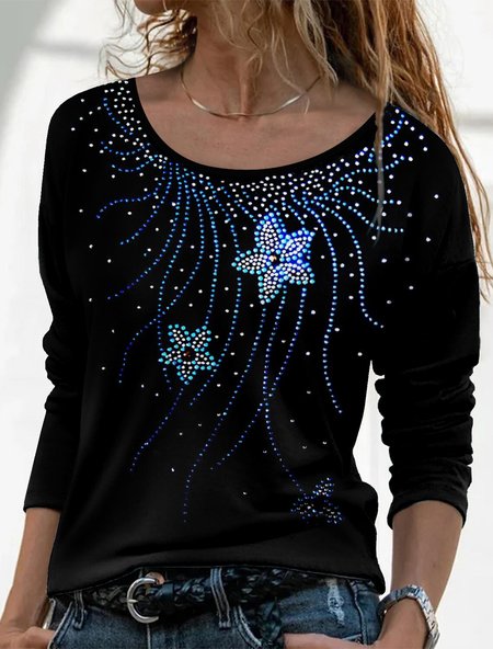 

Regular Fit Round Neck Fashion Shirts & Tops, Black, Tees & T-shirts