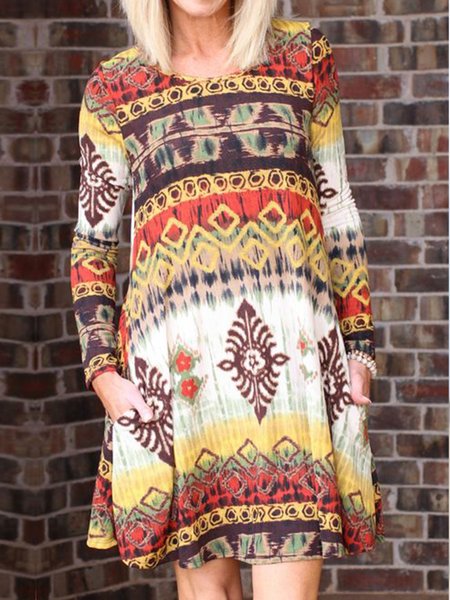 

Boho Tribal Dresses, Yellow, Mini Dresses