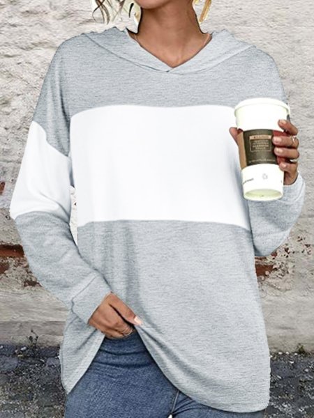 

Light Gray Hooded Cotton Blends Fashion Sweatshirt, Hoodies & Sweatshirts