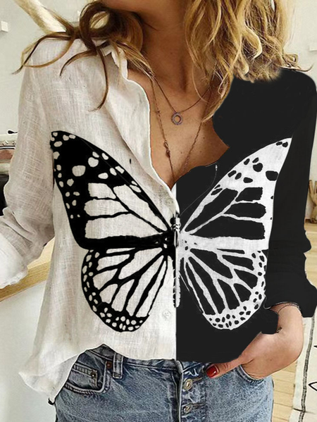 

Butterfly Casual Shirts & Tops, Black, Shirts & Blouses