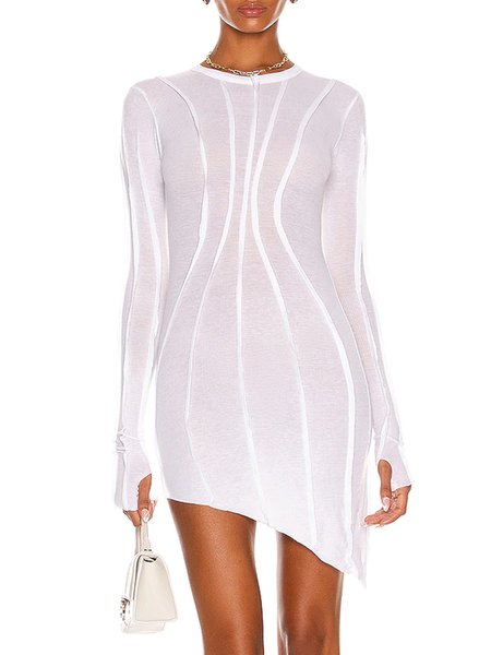 

Work Date Daily Slim Fit Lady Dress, White, Mini Dresses