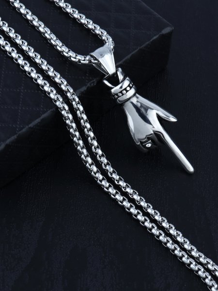

Finger Alloy Necklace, As picture, Men Necklaces