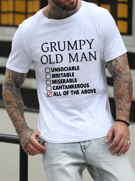 

Grumpy Man Men's Shirts & Tops, White, T-shirts