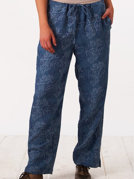 

Ethnic Floral Pants, Dark_blue, Pants