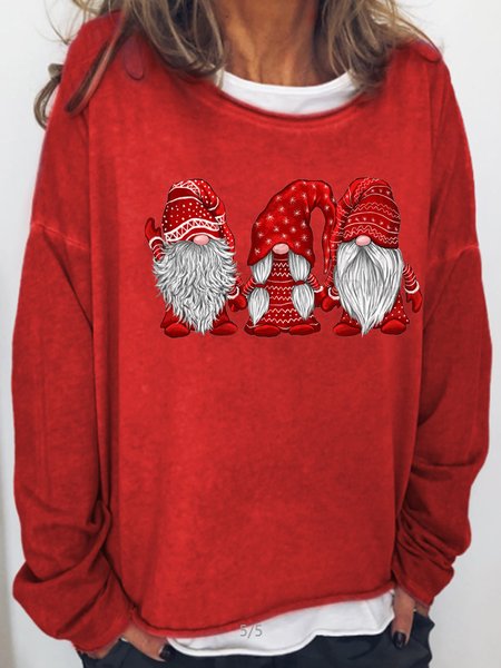 

Christmas Santa Gnomes Casual Sweatshirt, Red, Hoodies&Sweatshirts