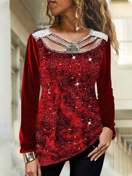 

Loosen Casual Shirts & Tops, Red, Tops