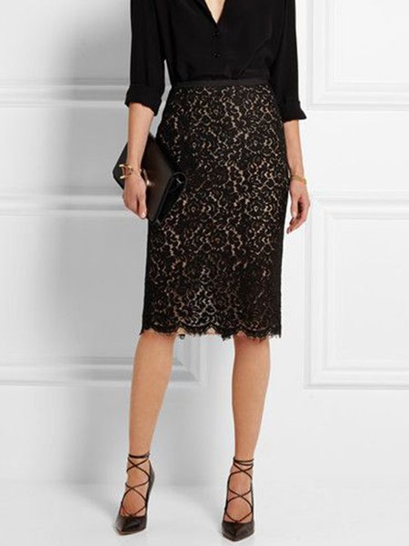 

Lady Regular Fit Solid Skirt, Black, Skirts