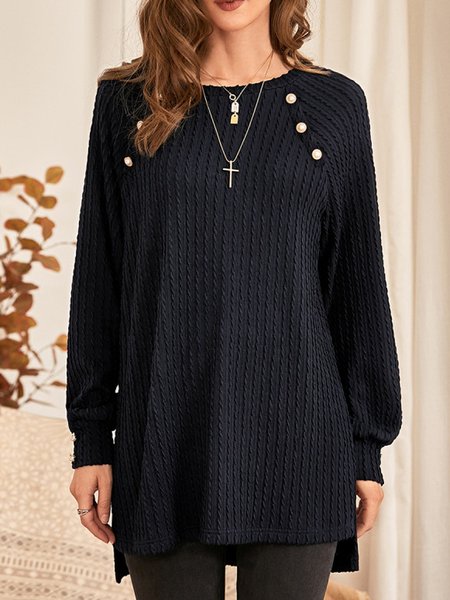 

Casual Crew Neck Shirts & Tops, Black, Tops