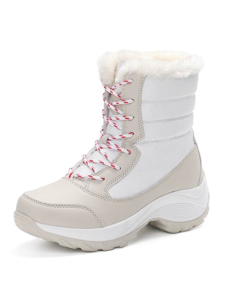 

Casual Stitching And Velvet Snow Snow Boots, Off white, Boots