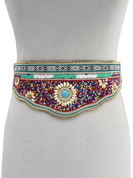 

Ethnic Style Elastic Wide Belt, As picture, Accessories