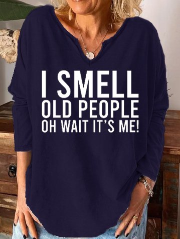 

I Smell Old People Women's Long Sleeve Shirts & Tops, Blue, Hoodies&Sweatshirts