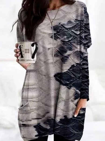 

Color Block Regular Fit Cotton Blends Casual Knitting Dress, Dark blue, Mini Dresses