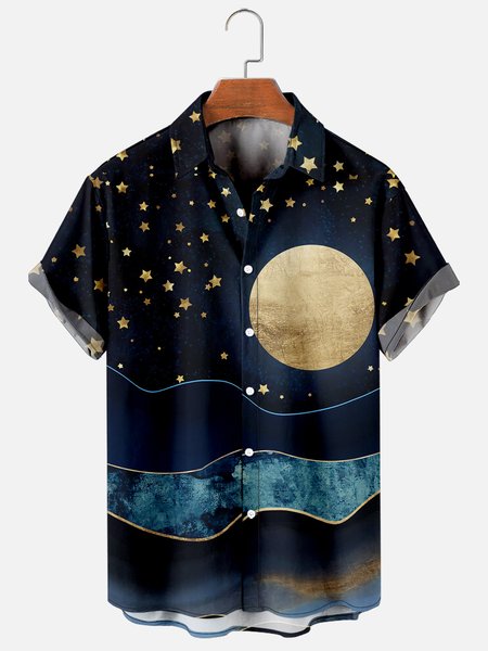

Hawaiian Retro Men's Casual Short-sleeved Shirt, As picture, Men's Floral shirt
