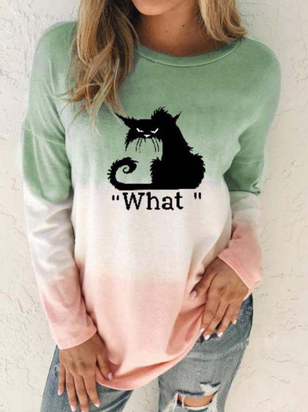 

Casual Animal Cotton Blends Shirts & Tops, Green, Tops