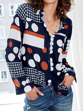 

Shirt Collar Shirts & Tops, Multicolor, Shirts & Blouses