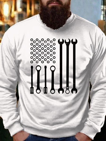 

Car Mechanic Casual Long Sleeve Sweatshirt, White, Hoodies&Sweatshirts