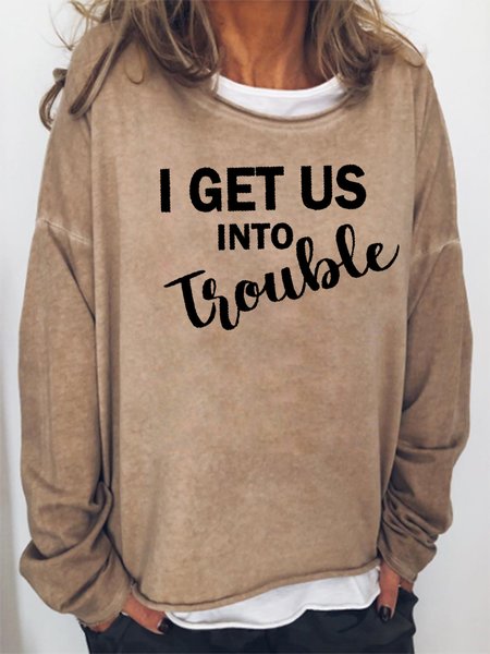 

I Get Us Into Trouble Sweatshirt, Khaki, Hoodies&Sweatshirts