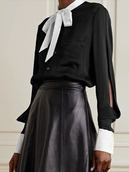 

Lady Work Daily Date Regular Fit Elegant Shirt, Black, Blouses and Shirts