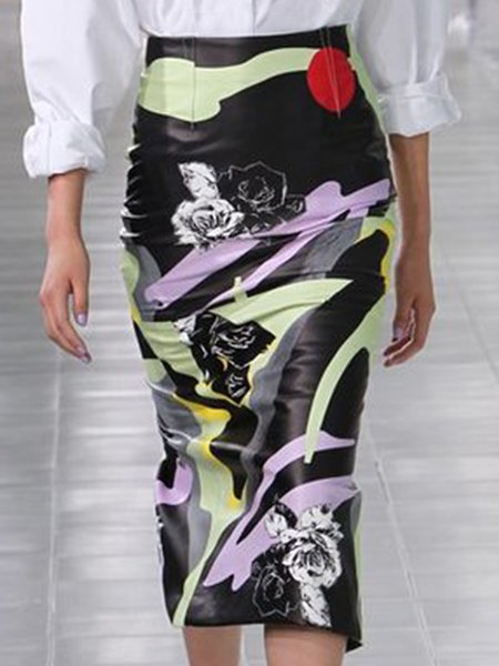 

Work Date Daily Regular Fit Elegant Skirts, As picture, Midi Skirts