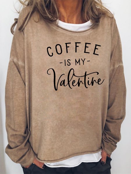 

Coffee Is My Valentine Sweatshirt, Khaki, Hoodies&Sweatshirts