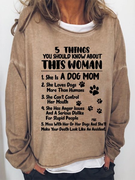 

Things You Should Know About This Woman Dog Mom Casual Sweatshirts, Khaki, Hoodies&Sweatshirts