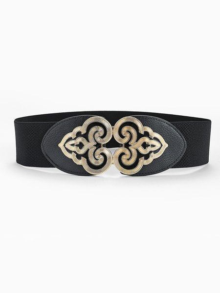

Vintage Palace Carved Elastic Elastic Wide Belt, Color4, Belt