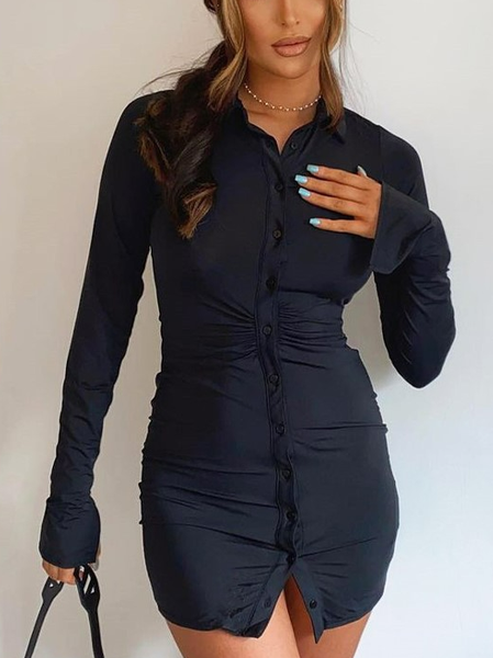 

Sexy Solid Dresses, Black, Casual Dresses