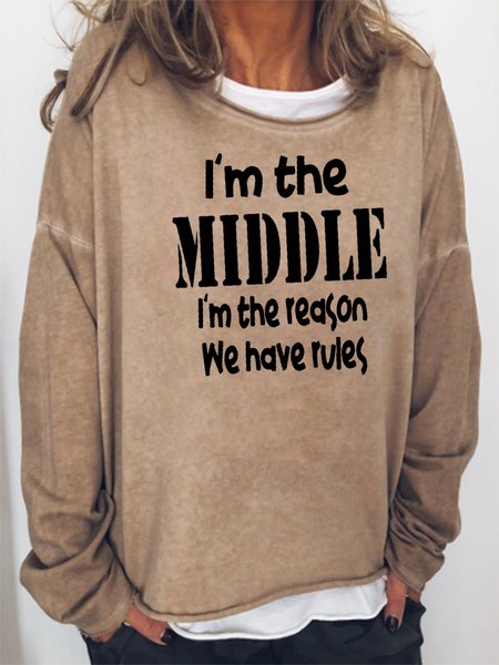 

I'm The Middle Sweatshirt, Khaki, Hoodies&Sweatshirts