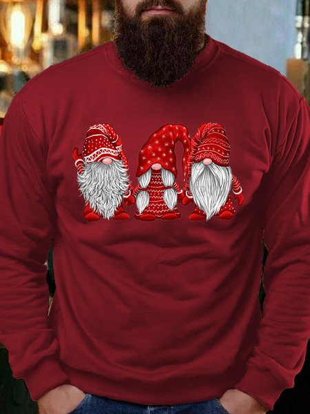 

Christmas Santa Gnomes Casual Letter Sweatshirt, Red, Hoodies&Sweatshirts