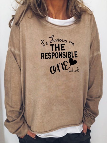 

It is obvious i am responsible one Sweatshirt, Khaki, Hoodies&Sweatshirts