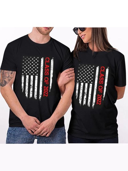 

Unisex 1pc New Year's With Pattern Couple's Tee, Black, T-shirt