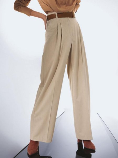 

Formal Solid Straight Leg Pants, As picture, Wide Leg Pants