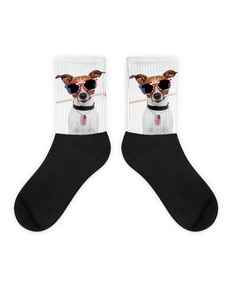 

Corgi Dog Jacquard Socks, Black, Socks