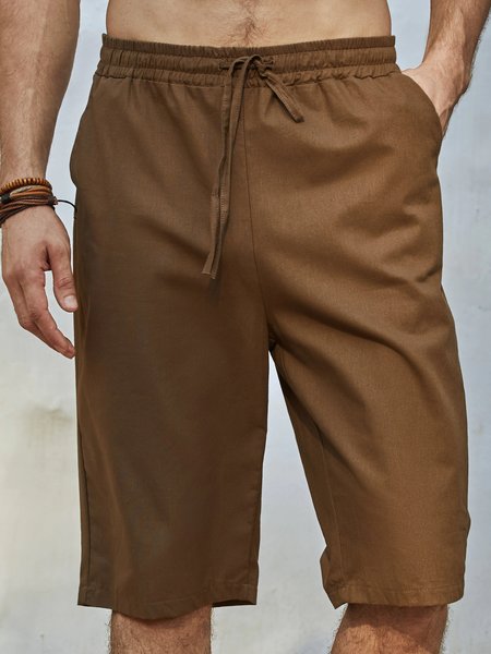 

American leisure Based Brown Cotton Shorts, Shorts
