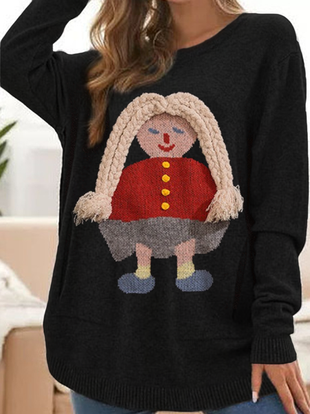 

Cross Front Loosen Elegant Sweater, Multicolor, Sweaters