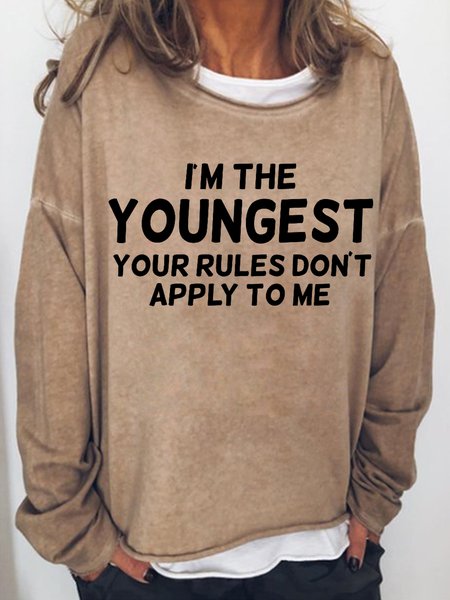 

I'm the Youngest Women's Sweatshirts, Light brown, Hoodies&Sweatshirts