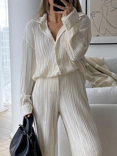 

Loosen Shirt Collar Simple Plain Top, White, Blouses and Shirts
