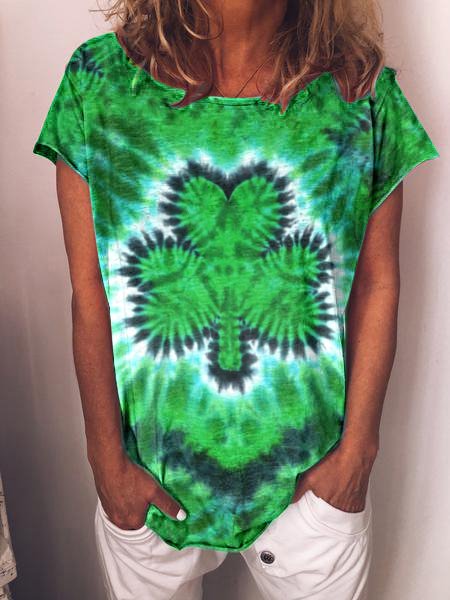 

Casual Crew Neck Shirts & Tops, Green, T-shirts