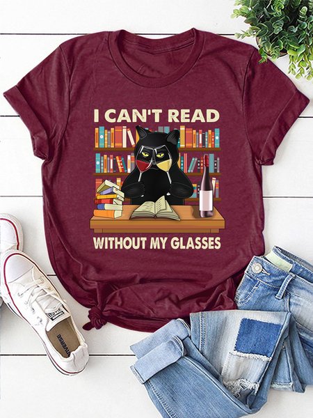 

Regular Fit Cartoon Casual Shirts & Tops, Wine red, T-shirts