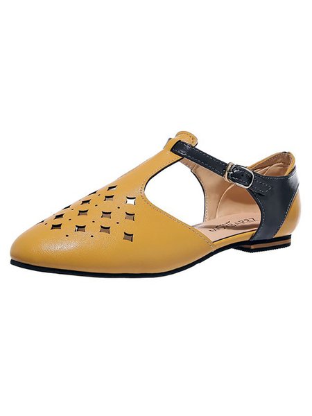 

Casual Hollow Flat Shoes, Yellow, Flat & Loafers