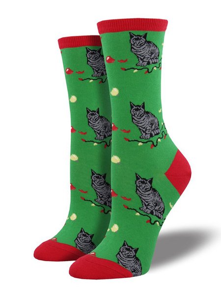 

Personalized Cat Knitted Cotton Socks, Color2, Socks