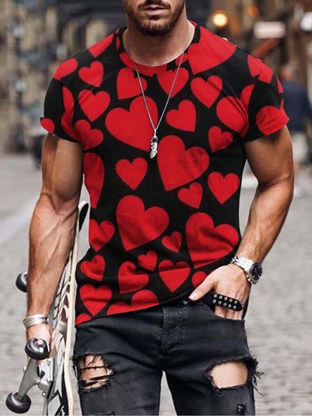 

Love Graphic Short Sleeve Casual Round Neck Tee, T-shirt