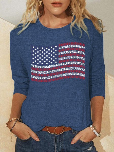

Paws And American Flag Women's Sweatshirt, Blue, Hoodies&Sweatshirts