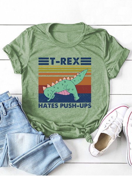 

Casual Crew Neck Shirts & Tops, Green, T-shirts