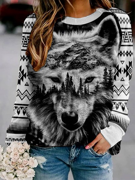 Animal Regular Fit Sweatshirt, Black-white, Hoodies&Sweatshirts