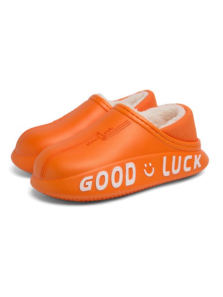 

Couple Style English Plus Velvet Waterproof And Warm Platform Shoes, Orange, Sandals