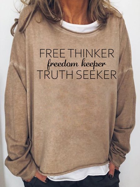 

Free Thinker Freedom Keeper Truth Seeker Casual Sweatshirt, Light brown, Hoodies&Sweatshirts